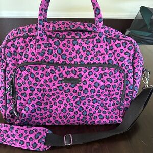 Vera Bradley Traveler Tote in African Violet Leopard Spots